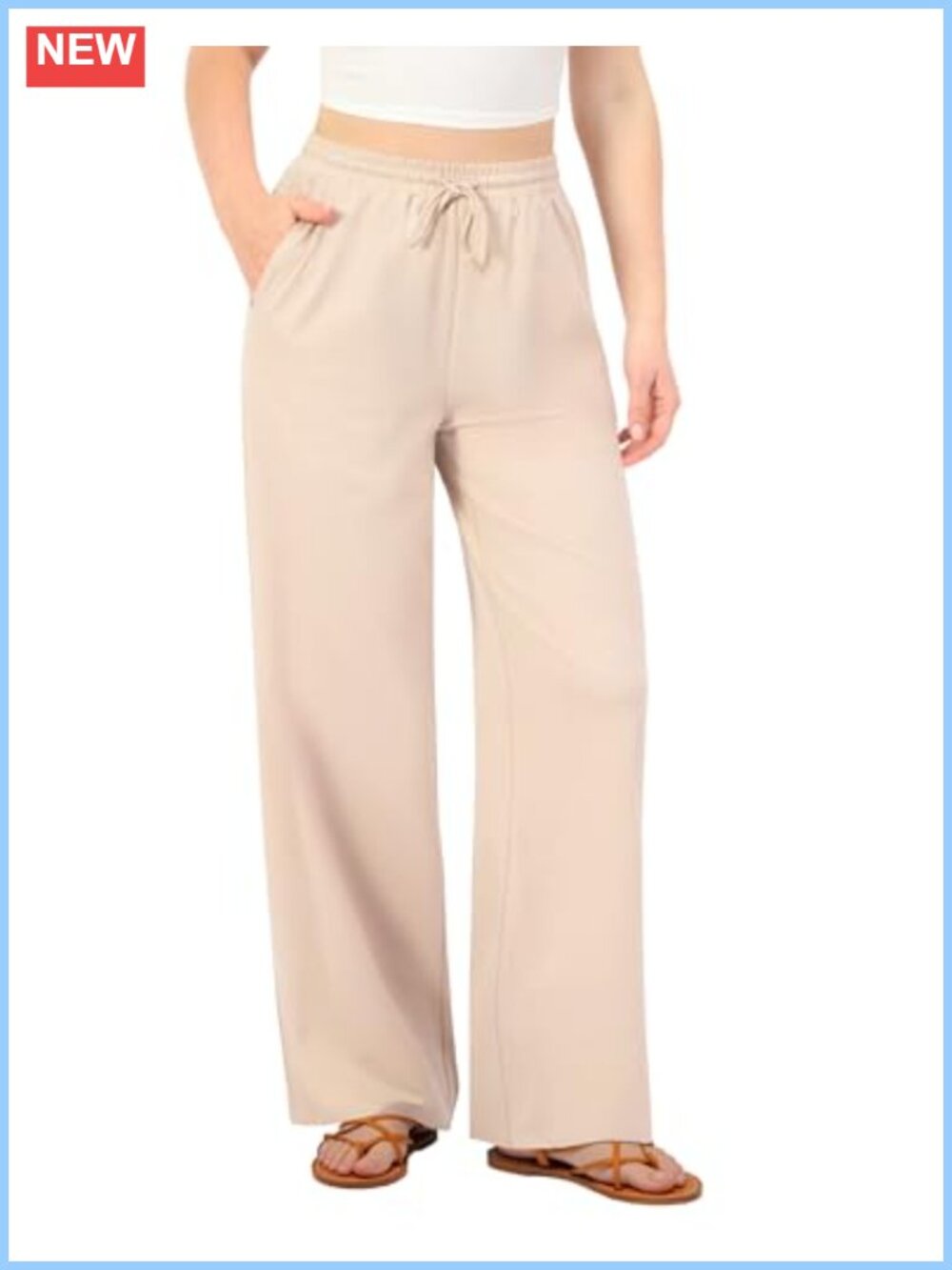 Women's Palazzo Wide Leg Pants Lightweight Stretch Travel Beach Lounge